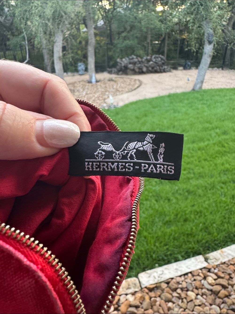 Hermes Bolide Red Canvas Pouch - Picture 9 of 13